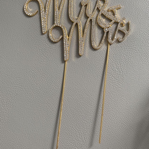 Mr. & Mrs. cake Topper - gold and diamonds - Picture 2 of 3